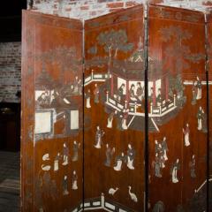 A four panel Chinese Coromandel lacquered folding screen Ca 19thC - 2404032