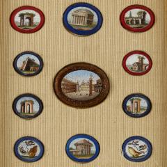 A framed set of eleven micromosaic plaques of Italian monuments - 2825301