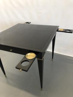 A game table ebonized mahogany bronze details and leather top  - 1201473