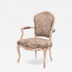 A gilt and painted French upholstered open armchair in the Louis XV style  - 3449660