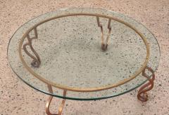 A gilt iron glass top coffee table in the manner of Ramsay circa 1975  - 3563235