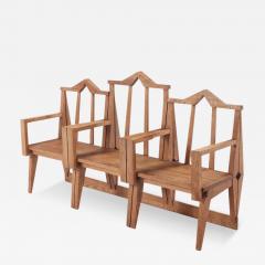 A great Italian oak three section bench circa 1960  - 3504344