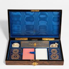 A high Victorian burr walnut games box - 3182406