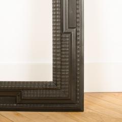 A large 19th C Dutch style ebonized carved wood frame mirror - 2107661