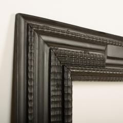 A large 19th C Dutch style ebonized carved wood frame mirror - 2107667