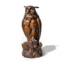 A large Black Forest Lindenwood eagle owl attributed to the Ruef Brothers - 2172293