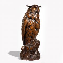 A large Black Forest Lindenwood eagle owl attributed to the Ruef Brothers - 2172296