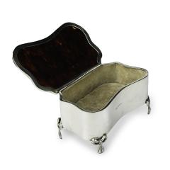 A large Edwardian shaped rectangular silver and tortoiseshell piqu box - 3413001