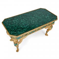 A large French Empire style gilt bronze and malachite centre table - 2726767
