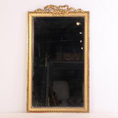 A large French Neoclassical Revival giltwood mirror with ribbon crest C 1890  - 4293166