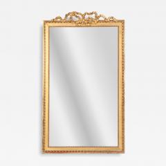 A large French Neoclassical Revival giltwood mirror with ribbon crest C 1890  - 4296832