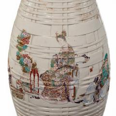 A large Meiji period Satsuma earthenware floor vase - 2344727