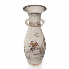 A large Meiji period Satsuma earthenware floor vase - 2344731