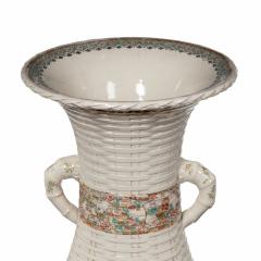 A large Meiji period Satsuma earthenware floor vase - 2344732