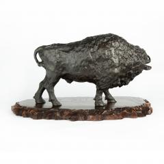 A large Meiji period bronze bison by Sano Takachika for the Kakuha Company - 2986755