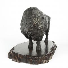 A large Meiji period bronze bison by Sano Takachika for the Kakuha Company - 2986756