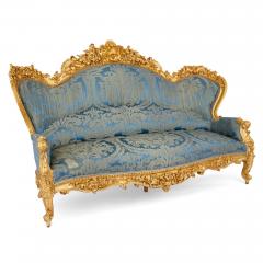 A large Rococo revival carved giltwood sofa - 2863228