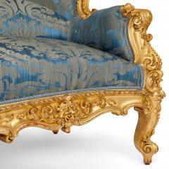 A large Rococo revival carved giltwood sofa - 2863232