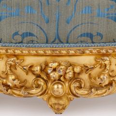 A large Rococo revival carved giltwood sofa - 2863235