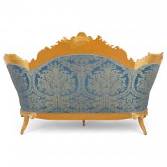 A large Rococo revival carved giltwood sofa - 2863238