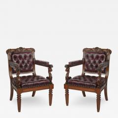 A large and fine pair of rosewood Regency armchairs - 3667581