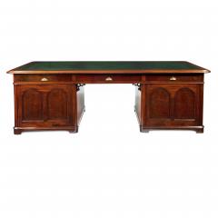 A large and imposing Victorian mahogany partners desk - 3039430