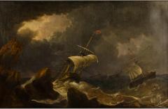 A large and impressive 19th Century painting on canvas depicting ships  - 3412030