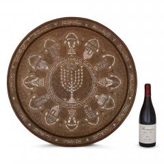 A large and very rare silver inlaid antique Judaica tray - 3188181