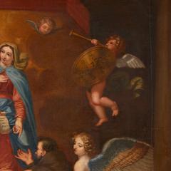 A large antique Christian painting of the vision of Saint Francis - 4121695