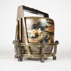 A large black lacquer four tiered painted Chinese Wedding Basket circa 1940 - 1832702