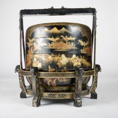 A large black lacquer four tiered painted Chinese Wedding Basket circa 1940 - 1832735