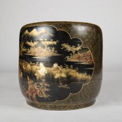 A large black lacquer four tiered painted Chinese Wedding Basket circa 1940 - 1832743
