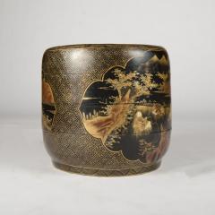 A large black lacquer four tiered painted Chinese Wedding Basket circa 1940 - 1832752
