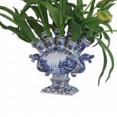 A large blue and white Delftware tulipiere - 4569300