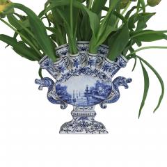 A large blue and white Delftware tulipiere - 4569301
