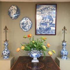 A large blue and white Delftware tulipiere - 4569304
