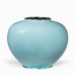 A large bulbous blue Japanese cloisonn vase - 2495019
