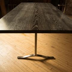 A large cerused oak and stainless steel conference room console table  - 2448996