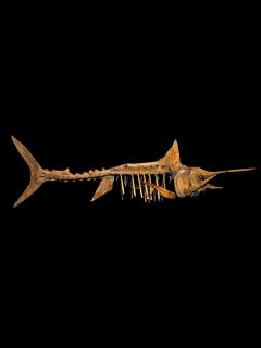 A large handmade wooden sculpture study of a Marlin in skeletal form - 4269949