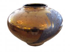 A large scaled West German copper metallic and lava glazed ceramic vase - 59338