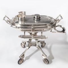 A large silver plate carving trolley or roast beef trolley by Erguis - 1156345