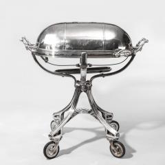 A large silver plate carving trolley or roast beef trolley by Erguis - 1156348