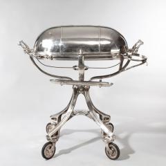 A large silver plate carving trolley or roast beef trolley by Erguis - 1156349