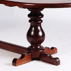 A large slab top Brazilian oval shape trestle table circa 1960  - 2240027