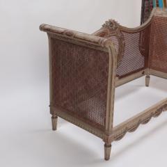 A late 19th Century French Directoire painted cane Daybed settee C 1880 - 2486832
