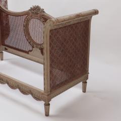 A late 19th Century French Directoire painted cane Daybed settee C 1880 - 2486833