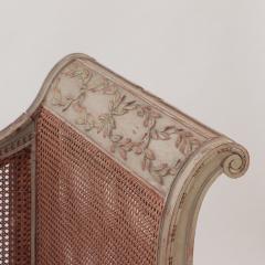 A late 19th Century French Directoire painted cane Daybed settee C 1880 - 2486835