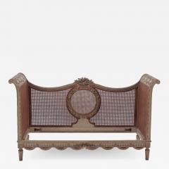 A late 19th Century French Directoire painted cane Daybed settee C 1880 - 2486950