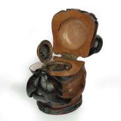 A late 19th century novelty boxwood dog s head inkwell - 3118427