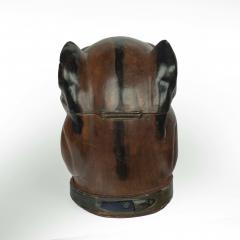 A late 19th century novelty boxwood dog s head inkwell - 3118429